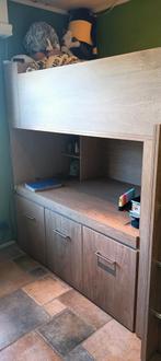 Stevige hoogslaper met bureau en kasten, Ophalen, Zo goed als nieuw, Hoogslaper