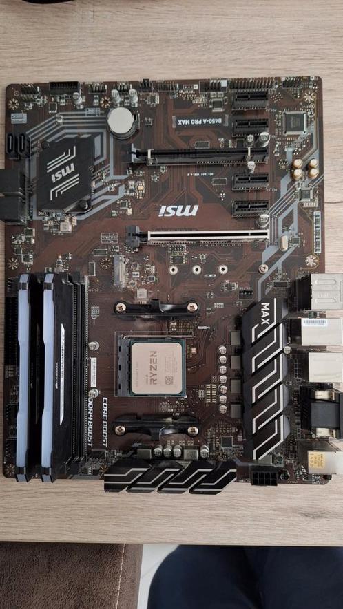 Kit carte mère Msi B450-A PRO MAX + ryzen 5 3600, Computers en Software, Moederborden, Gebruikt, AMD, DDR4, Ophalen
