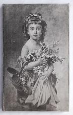 Tekening op doek - Bloemenmeisje, Ophalen of Verzenden
