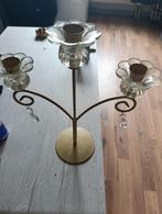Kandelaar kaarsen, Huis en Inrichting, 25 tot 50 cm, Ophalen of Verzenden, Zo goed als nieuw, Crème