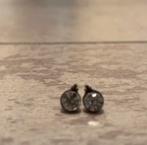 Paar (steek)oobellen, Enlèvement ou Envoi, Comme neuf, Blanc, Argent