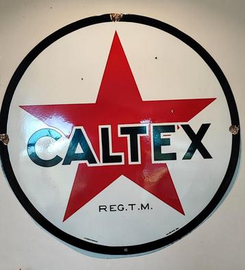Plaque émaillée CALTEX XL 1950, Enlèvement, Comme neuf