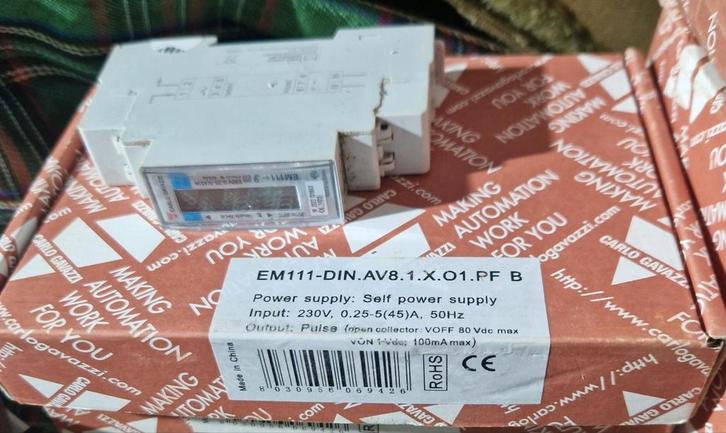 Carlo Gavazzi EM111-DIN.AV8.1.X.01.PFB Mono-energiemeter, Doe-het-zelf en Bouw, Elektriciteit en Kabels, Nieuw, Overige typen