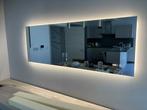 Miroir avec éclairage et horloge LED, Ophalen, Zo goed als nieuw, Rechthoekig