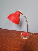 Rode scharnierende bureaulamp, jaren 50, Antiek en Kunst, Ophalen of Verzenden
