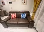 Canapé en cuire marron, Huis en Inrichting, Zetels | Zetels, Ophalen of Verzenden, Zo goed als nieuw, Leer