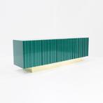 Italiaans Design Dressoir Sideboard hout en messing, Maison & Meubles, Armoires | Dressoirs, Vintage , design, 25 à 50 cm, Autres matériaux