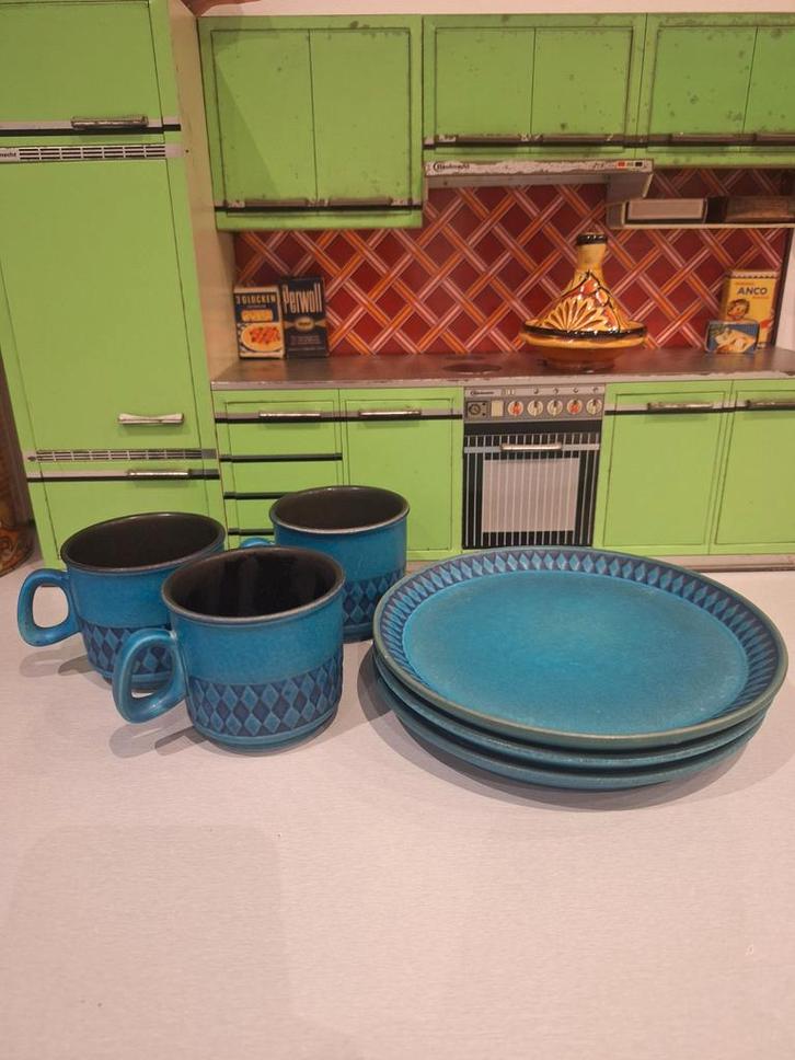 Ceramano Sapphire - W-Germany Koffie Kopjes, Antiek en Kunst, Antiek | Servies los, Ophalen of Verzenden