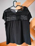 Feestelijk kanten T-shirt met stretch. Large. H&M, Kleding | Dames, T-shirts, H&M, Zwart, Maat 42/44 (L), Ophalen of Verzenden