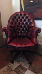 CHESTERFIELD BUREAUSTOEL DIRECTOR CHAIR MOOIE STAAT, Huis en Inrichting, Ophalen, Zo goed als nieuw, Rood, Bureaustoel