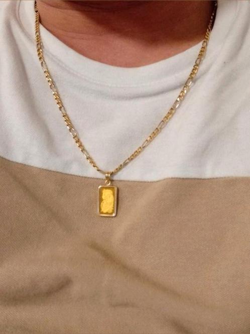 Goud ketting massief, Handtassen en Accessoires, Kettingen, Zo goed als nieuw, Goud, Wit, Ophalen