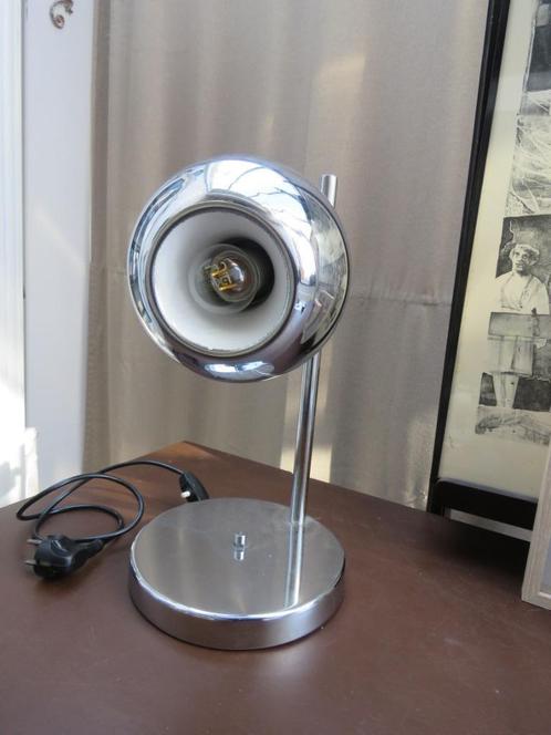Vintage Midcentury Chrome Eyeball lamp, Antiek en Kunst, Antiek | Verlichting, Ophalen of Verzenden