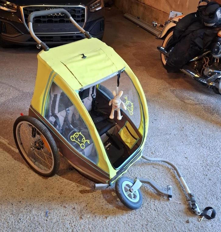 Remorque vélo 2 enfants Duo Vantly, Fietsen en Brommers, Fietsaccessoires | Aanhangwagens en Karren, Zo goed als nieuw, Kinderkar