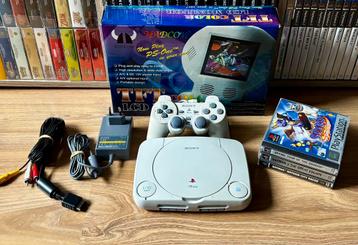 Playstation 1 / PSone + LCD Monitor en Games! beschikbaar voor biedingen