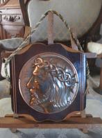 2 art deco wandplaten/ plaquette : Christus & Maria, Antiek en Kunst, Ophalen