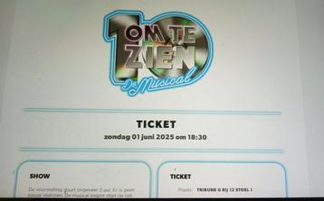 4 tickets tien om te zien musical, Tickets en Kaartjes, Drie personen of meer, Juni