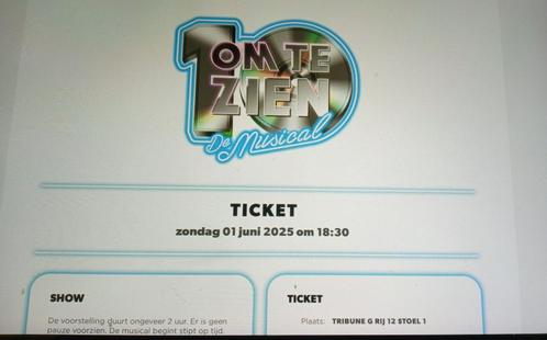 4 tickets tien om te zien musical, Tickets en Kaartjes, Theater | Musical, Drie personen of meer, Juni