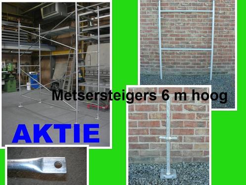 metsersteigers 6m hoog x 2,5 tot 11,4m lang - metserstelling, Doe-het-zelf en Bouw, Steigers, Nieuw, Gevelsteiger, 5 meter of hoger