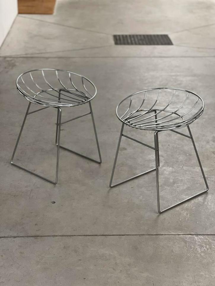 Cees Braakman 1953 voor Pastor paar chromen metalen krukken, Antiek en Kunst, Antiek | Woonaccessoires, Ophalen