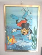 Vintage Disney kader Mickey Mouse, Verzamelen, Ophalen of Verzenden, Mickey Mouse, Gebruikt, Plaatje of Poster