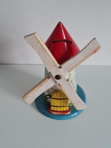 Art deco houten spaarpot - molen beschikbaar voor biedingen