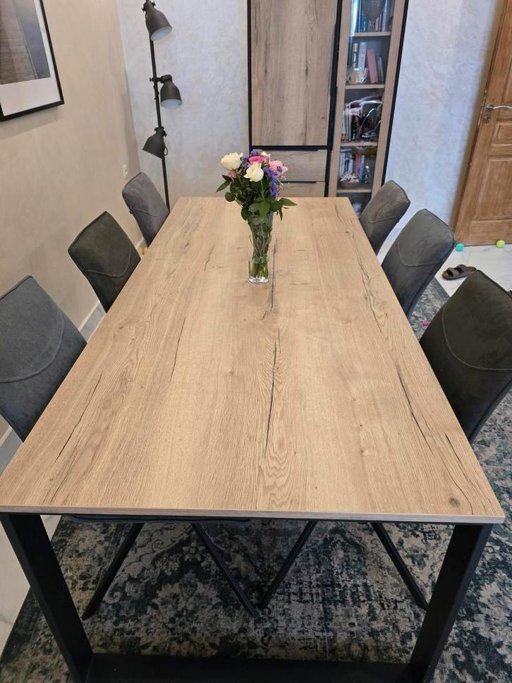 Table à manger + 6 chaises H&H (possibilité de vendre séparé, Huis en Inrichting, Complete eetkamers, Gebruikt, Ophalen