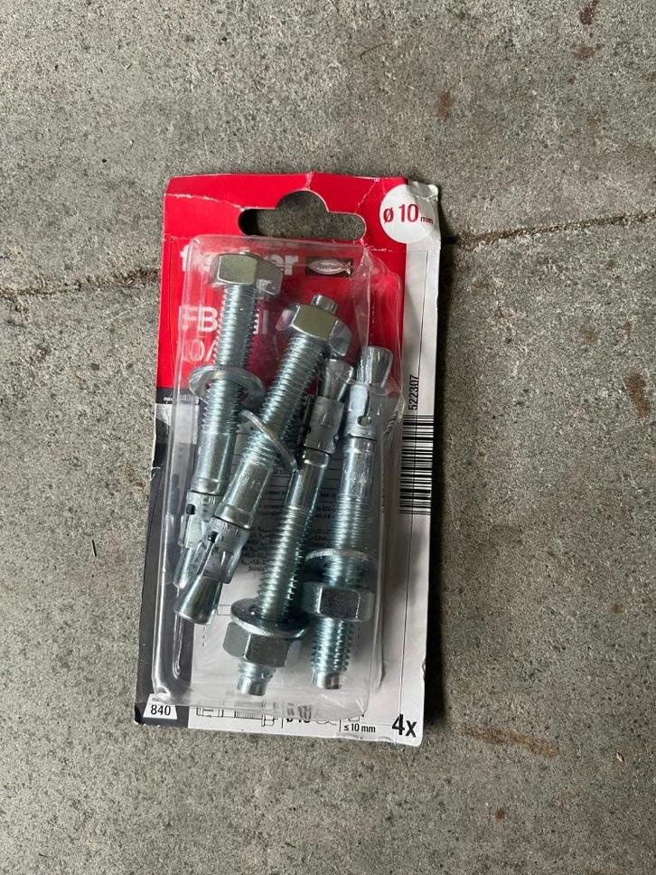 Fischer metalen snelbouwanker FBN II 10/10 4st., Tuin en Terras, Gaas en Draad, Nieuw, Overige typen, Ophalen