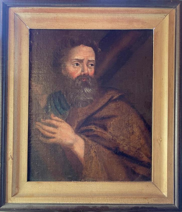 VLAAMSE SCHOOL - ST ANDREAS - 18DE EEUW - GOEDE STAAT, Antiek en Kunst, Kunst | Schilderijen | Klassiek, Ophalen of Verzenden