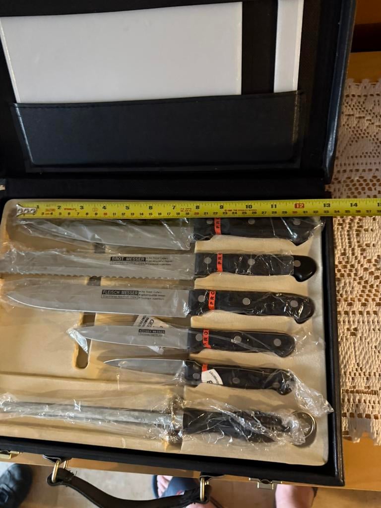 6 kookmessen met snijdplank hoge kwaliteit, Enlèvement