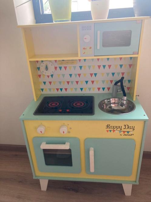 Janod houten keuken met heel veel accesoires, Kinderen en Baby's, Speelgoed | Speelkeukens, Zo goed als nieuw, Hout, Ophalen