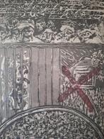 Ets Philippe Van Gheluwe Compositie met vreemde hoofden 1980, Antiek en Kunst, Kunst | Etsen en Gravures, Ophalen of Verzenden