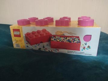 Nieuw Lego 8 knobs grote opbergdoos storage box roze, Enlèvement, Neuf, Ensemble complet, Lego