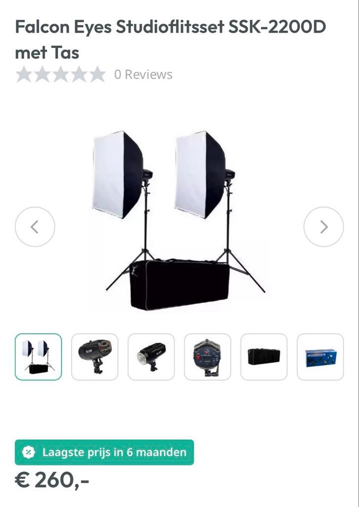 Falcon eyes studio flitsset met trigger set, Audio, Tv en Foto, Fotografie | Fotostudio en Toebehoren, Zo goed als nieuw, Ophalen