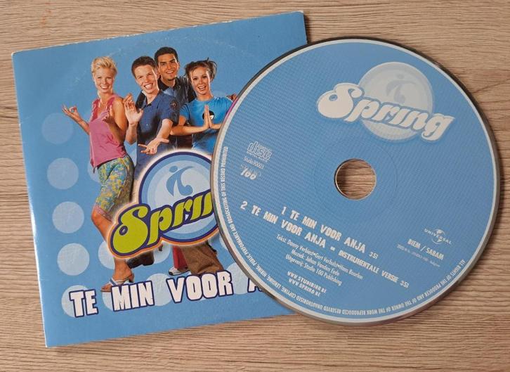 Spring - Te Min Voor Anja, Cd's en Dvd's, Cd Singles, Gebruikt, Nederlandstalig, 1 single, Ophalen of Verzenden