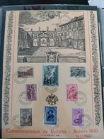 Herdenking Rubens Antwerpen 1939 - genummerd blad, Ophalen of Verzenden, Gestempeld, Kunst
