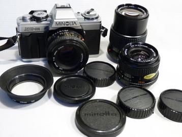 Minolta XG-M, MD 2.0/50, MD Rokkor 2.8/28, MD Rokkor 135mm beschikbaar voor biedingen