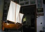Houten modelboot "de scute" , Blankenbergse vissersboot., Enlèvement, Utilisé