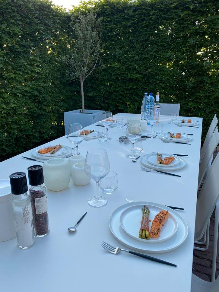 Tuintafel 280cm aluminium wit met volkeramisch blad, Immo, Appartements & Studios à louer