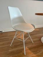 4 Moderne design stoelen wit met kussens, Huis en Inrichting, Stoelen, Ophalen of Verzenden, Wit, Zo goed als nieuw