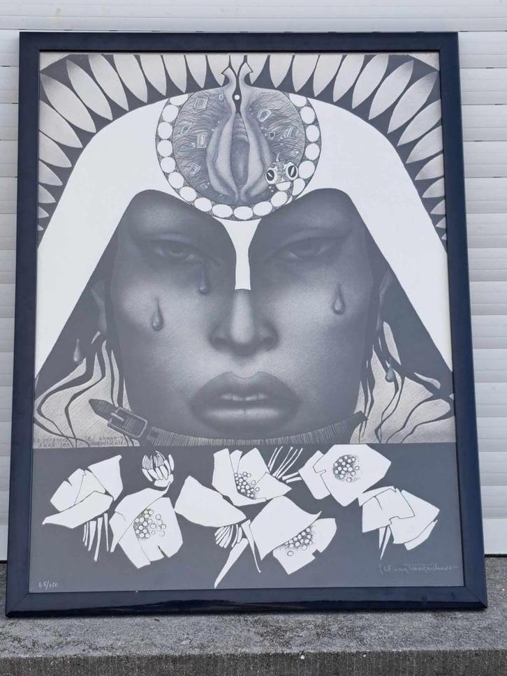 Lithographie signe Jef van tuerenhout, Antiek en Kunst, Kunst | Litho's en Zeefdrukken, Ophalen of Verzenden