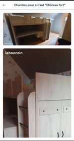 Lit mezzanine armoire intégré SANS BUREAU NI MATELAS, 90 cm, Autres couleurs, Une personne, Enlèvement