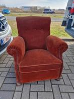 Antieke clubchair armzetel fluweel velvet, Enlèvement