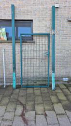 Tuinhek groen + palen, Ophalen, Met poort, Gebruikt, Tuinhek