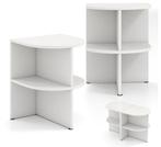 NIEUW: Set van 2 halfronde bijzettafels, Minder dan 55 cm, Nieuw, Ovaal, Hout