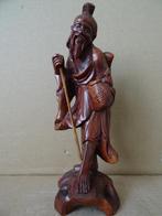 Statue vintage en bois Statue en bois Vieux sage 20 cm 1960, Antiquités & Art, Enlèvement ou Envoi
