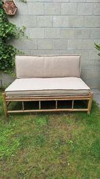 Exotan bamboo pallet zitbank met kussens, Tuin en Terras, Gebruikt, Hardhout, Loungeset, Bank