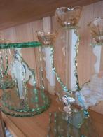 Set van 2 kristallen kandelaars en klok, Antiek en Kunst, Ophalen