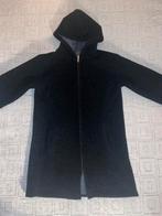 Zwart lang teddy vest/jas met capuchon en rits - heren, Kleding | Heren, Truien en Vesten, Ophalen, Zo goed als nieuw, Maat 48/50 (M)