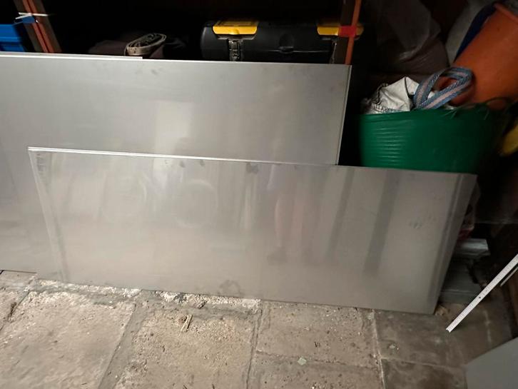 6x inox plaat 159cm x 60cm €576, Doe-het-zelf en Bouw, Metalen, Zo goed als nieuw, Ophalen