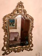 Vintage barok vergulde houten spiegel, Antiek en Kunst, Ophalen, Overige vormen, 50 tot 100 cm, 100 tot 150 cm